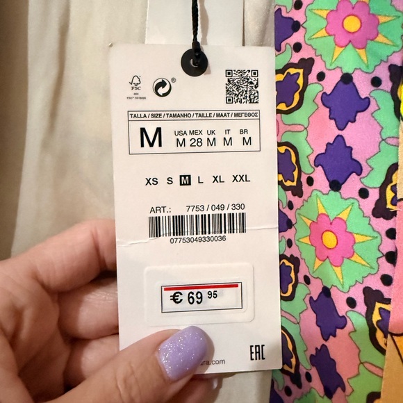 Zara Multicolor Patterned Kimono Jacket - Picture 3 of 4